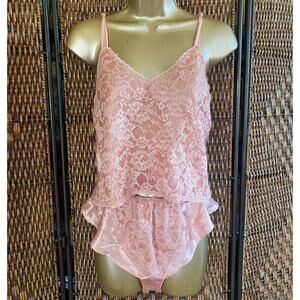 Size M//Vintage 80s Sexy Victoria Secret Pink Sleep Set
